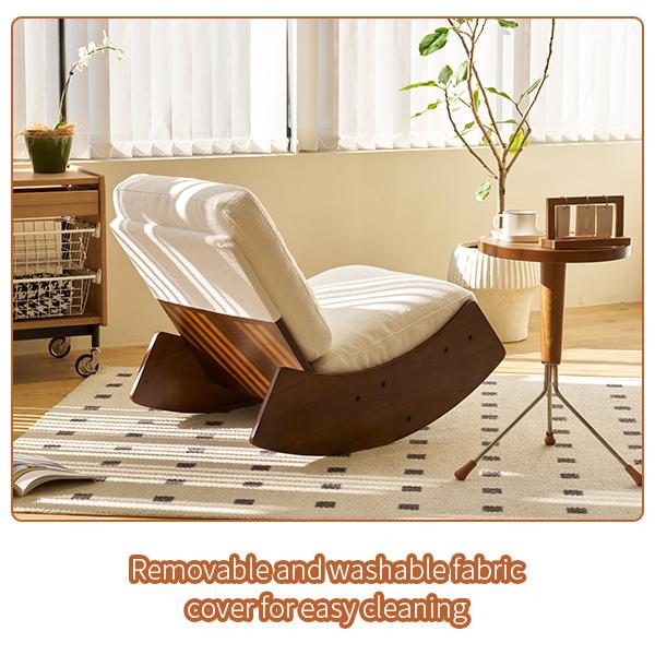Comfortable Glider Rocking Chair, High-Quality Upholstery, Solid Wood Frame, Accent Reading Chair for Bedroom,Living Room,Nursery