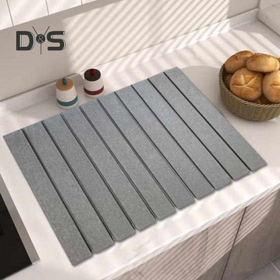 Коврик для сушки кухонной столешницы, быстросохнущий, водопоглощающий коврик из диатомита, складная тарелка, миска, держатель для бутылок, стаканов, коврик из диатомита