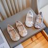 Western Style Girl Princess Shoes Mesh Kids Shoes for Girl Autumn New Girl Leather Shoe Hollowed Child Flat Shoe Bow Child Shoes