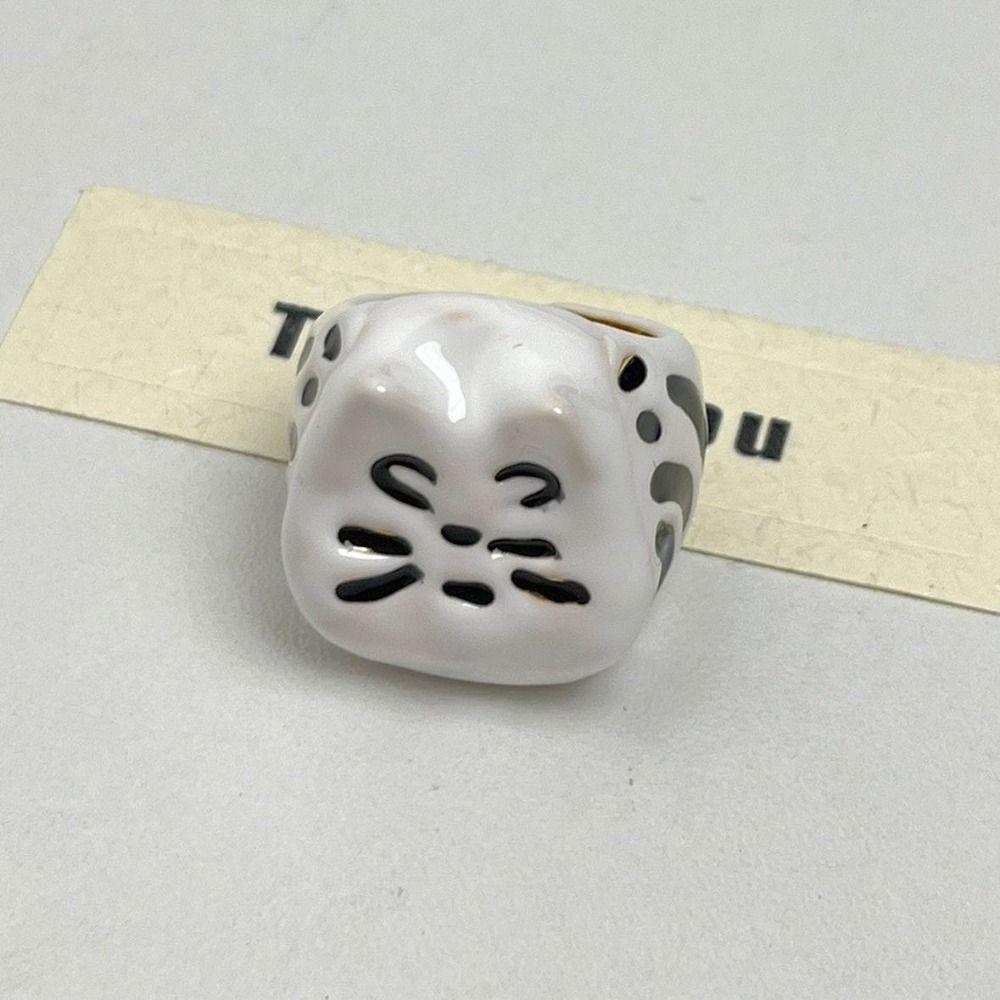Korean Style Painting Ring Geometric Chunky Enamel Ring Fashion Design Drip Oil Cat Ring Gift
