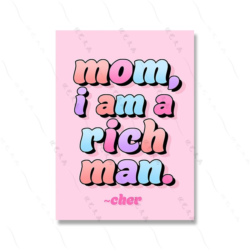 Girly Quote розовый настенный художественный постер с принтом для офиса, спальни, холст, декор, забавный феминистский пастельный Радужный цвет, картина для комнаты, домашний декор (с рамкой)