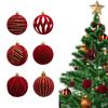 6pcs Velvet Christmas Painted Balls Pendant 6cm Christmas Tree Ornaments  Holiday Festival Decor