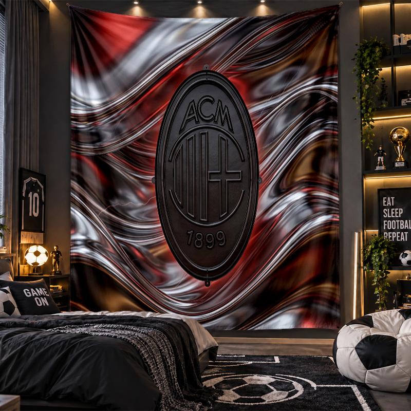 Wall Hanging Tapestry AC Milan Print Cloth for Living Room Bedroom Home Decor