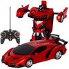 Electric RC Car Toy Car Remote Control Car Radio Control Car Can Be Transformed Into a Robot Very Cool Design (Red)