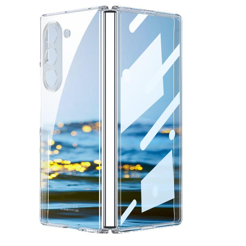 Samsung Z Fold6/7 Transparent Minimalist Case: Integrated Film & Protective Shell