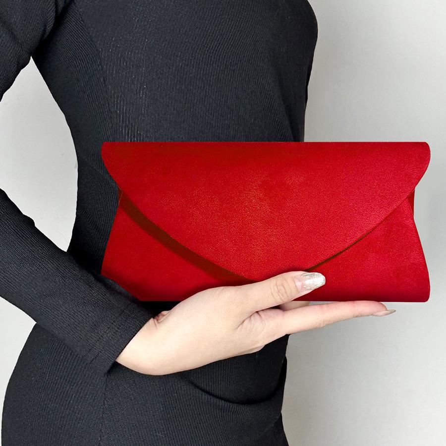 European and American Simple Flannel Heart-Shaped Evening Clutch for Ladies