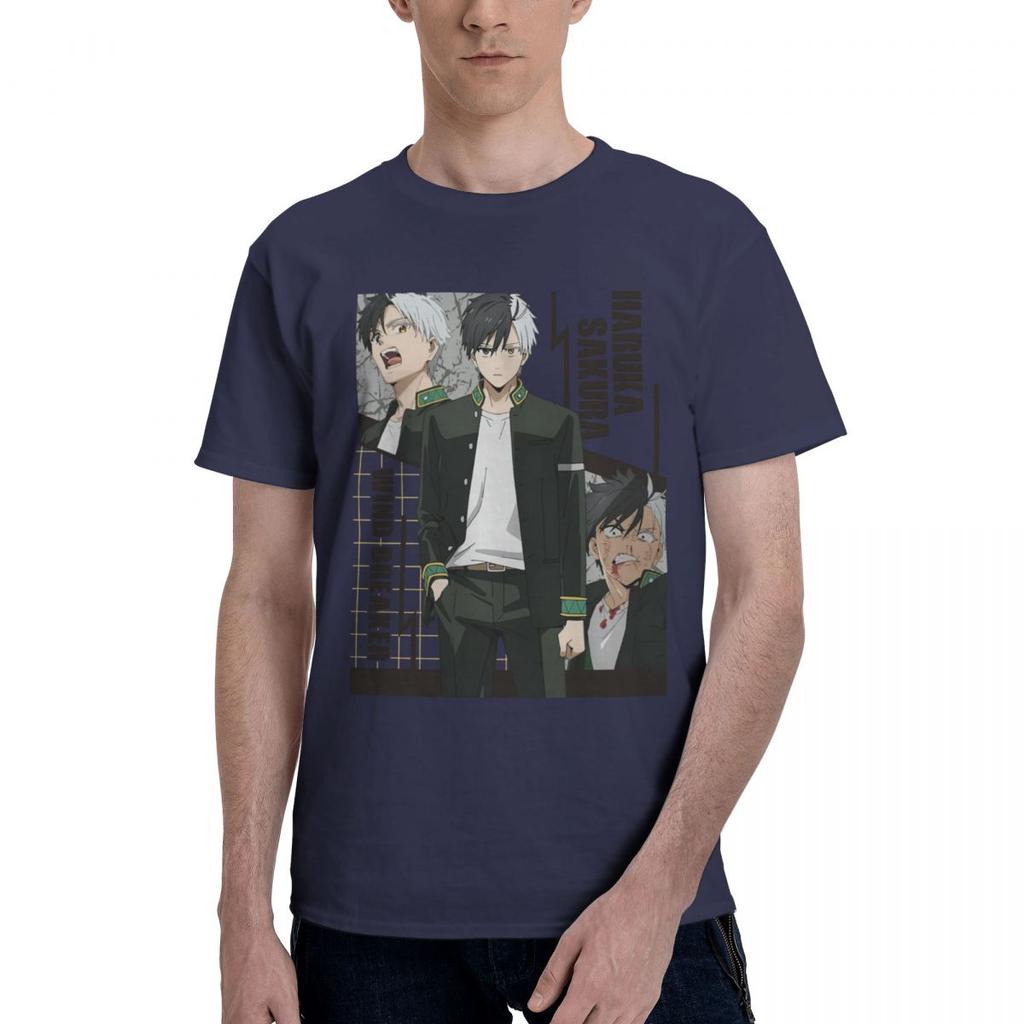 HARUKA SAKURA Wind Breaker T-shirt Y2K Clothes Oversized Cotton T-shirts for Men Short Sleeve