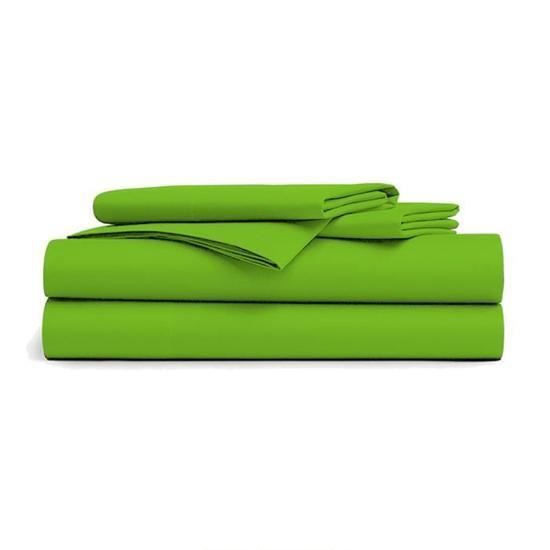 Flat Sheet - DUBLANC - 180x290cm - Anise Green - 100% Cotton - Extra Deep Fitted Sheet