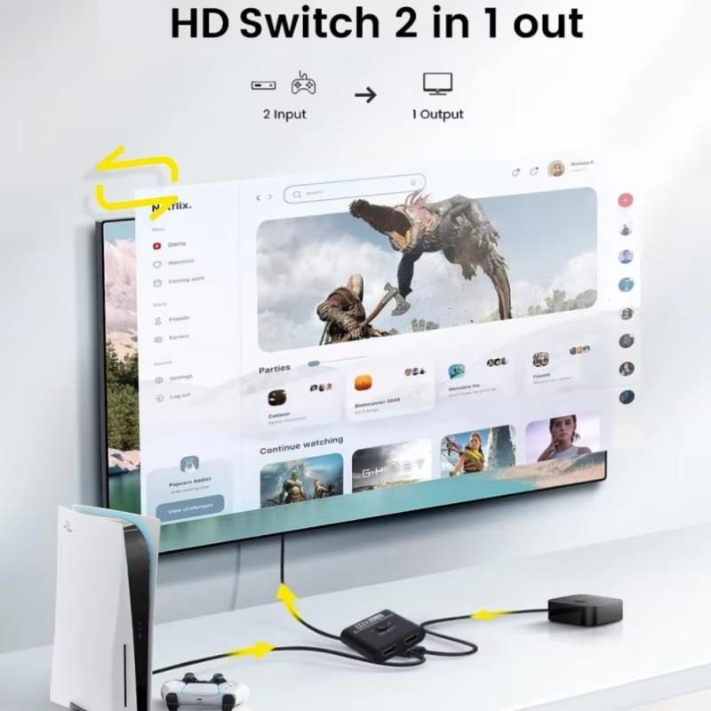 Переключатель HDTV 4K X 2K Двунаправленный 2 порта Переключатель-разветвитель HDTV Для ноутбука ПК PS3/4 ТВ-приставки К монитору ТВ Проектору Адаптер