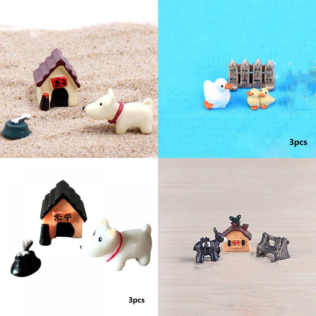 Whimsical Cow Pig Dog Resin Miniatures For Magical Garden And Terrarium Designs