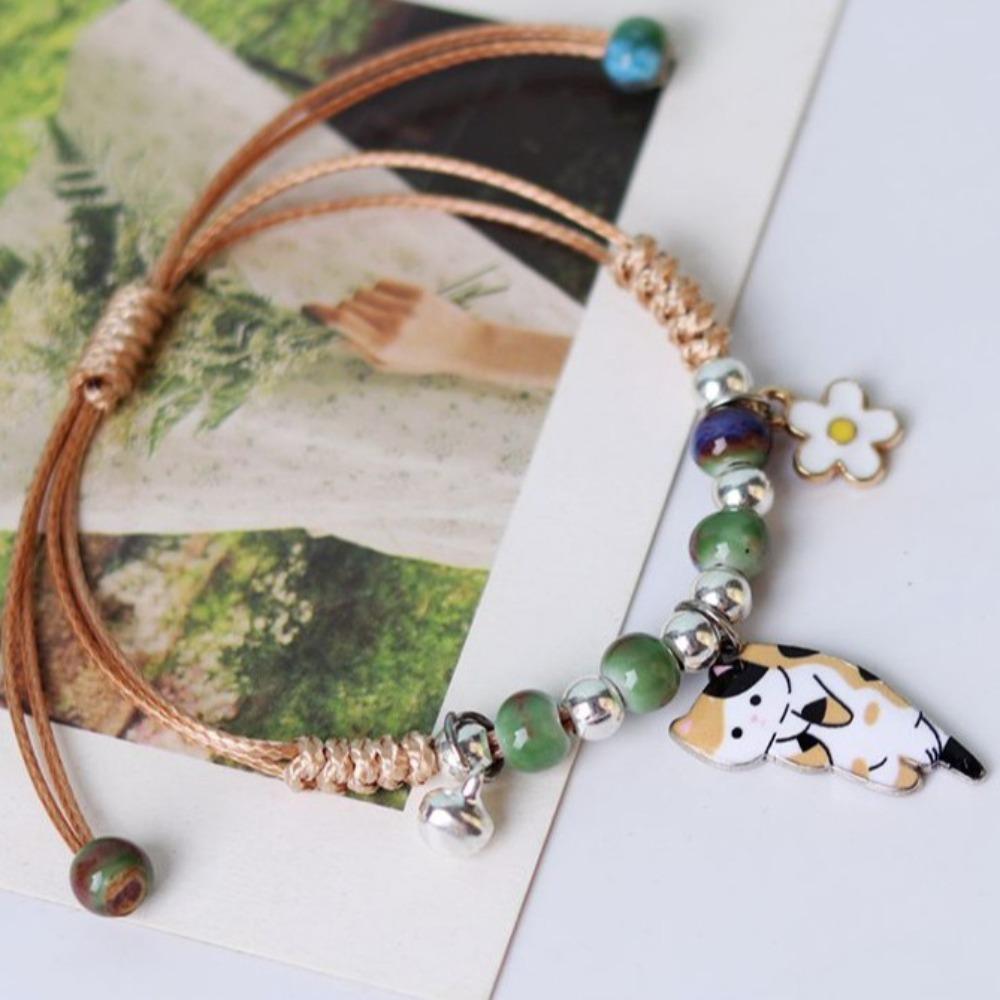 Модный шарм Милый браслет с животными Регулируемые браслеты дружбы Тренд Мультяшный браслет с кошкой Детский