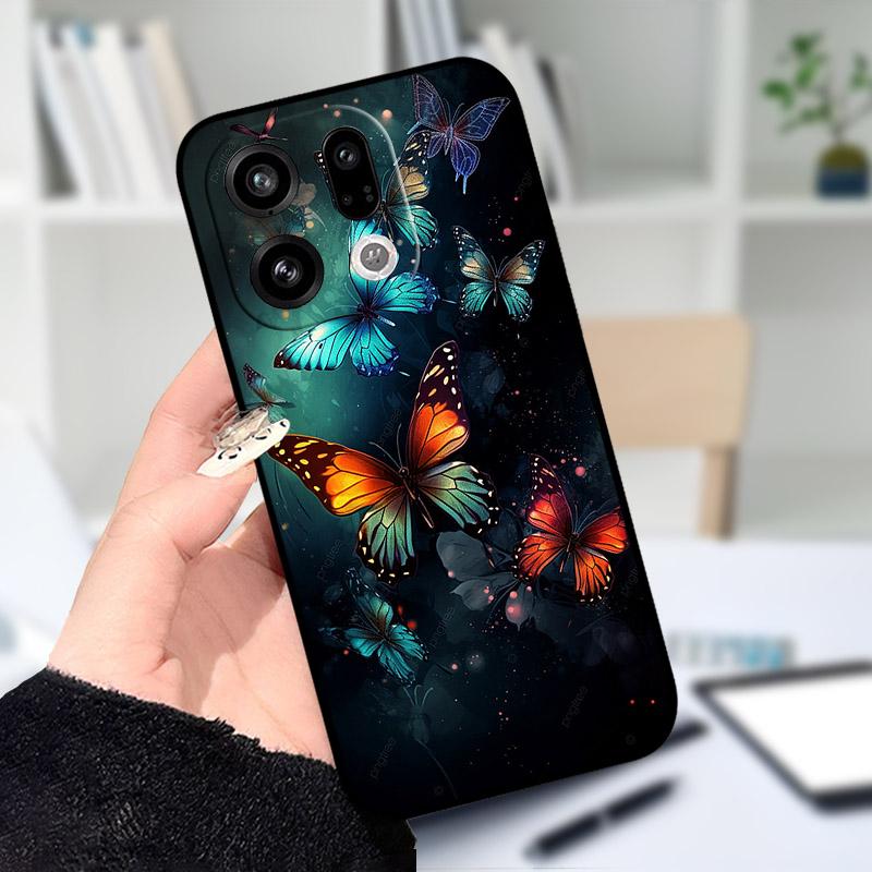Чехол для OPPO Find X9 X9Pro, мягкий силикон, черный ТПУ, защитная задняя крышка для телефона OPPO FindX9 X 9Pro, ударопрочный бампер