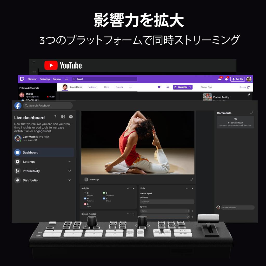 Osee GoStream Deck Видеомикшер для прямых трансляций Производство Многоформатный Все-в-одном