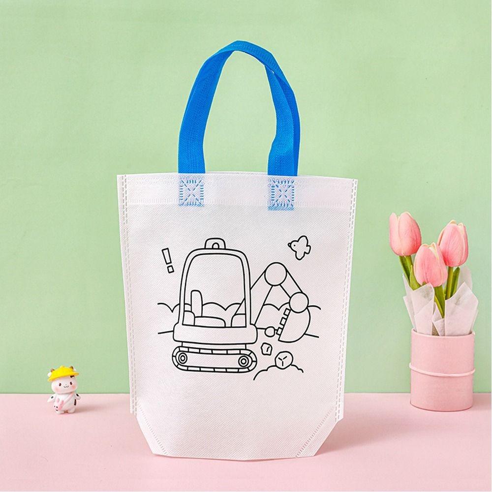 Coloring Goodie Bags Double Sided Graffiti Bag Non-woven Fabric Handbag New Graffiti Pack  Children