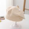 Solid Color Pom Pom Beanie Soft Painter Cap Cozy Kids Knitted Beret Hat  Unisex