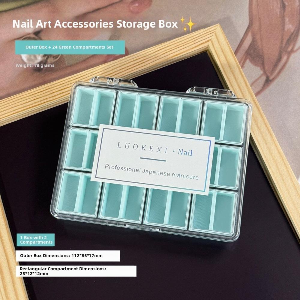 Plastic Nail Art Storage Box 24/36/48Grids Nail Decoration Box for Nail Art Decorations