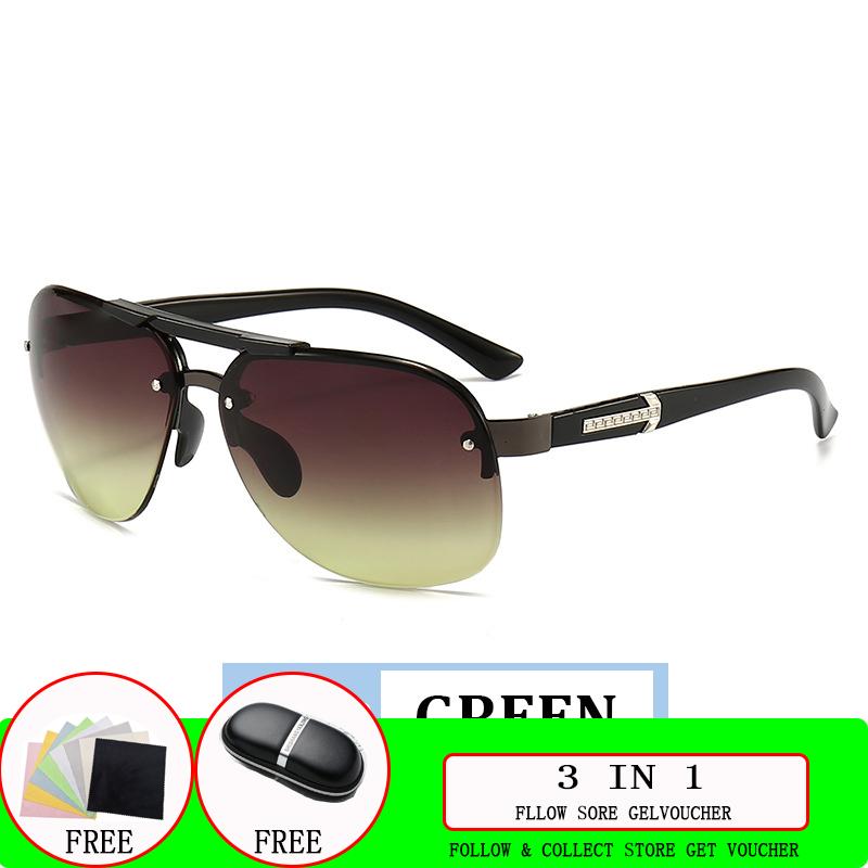 Солнцезащитные очки мужские без оправы очки для вождения солнцезащитные очки-авиаторы с защитой от ультрафиолета для вождения неполяризованный модный аксессуар