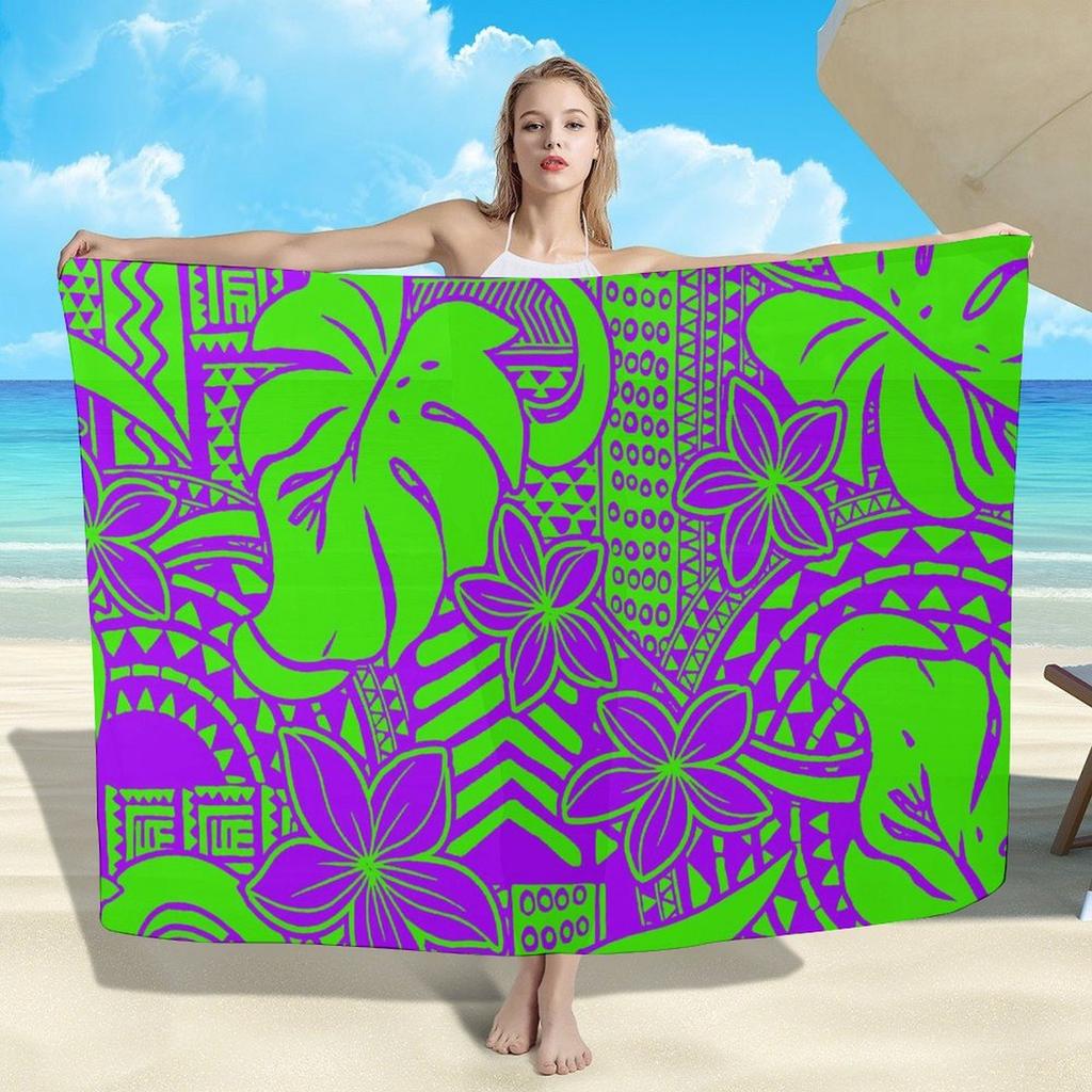 Summer Lightweight Women'S Sarong Shawl Polynesian Customizable Pattern Beach Essential Sun And Windproof Cape