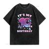 10th Birthday Girl 10 years Butterflies and Numb Distinctive Women s Fashion T Shirt  Print Top vintage Washed graphic