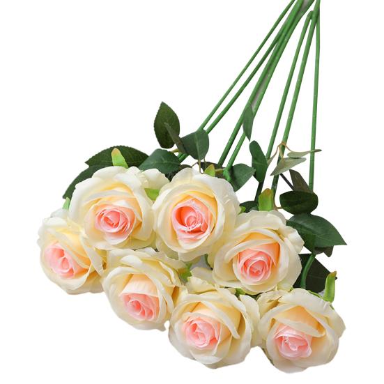 12 шт. искусственных розовых цветов, реалистичные, яркие, невыцветающие, искусственные розы, букет, свадебные украшения