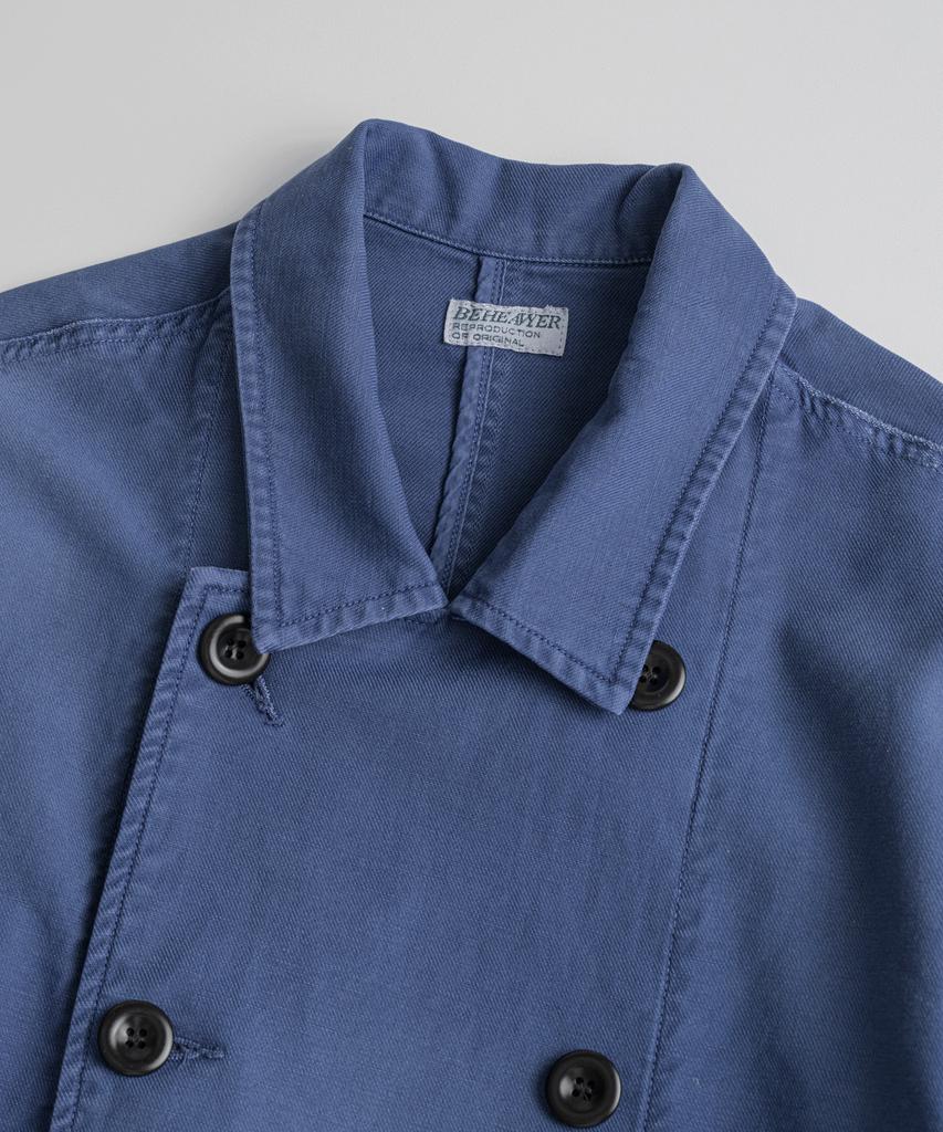 BEHEAVYER Dyed C/L French Db Jacket Faded Blue