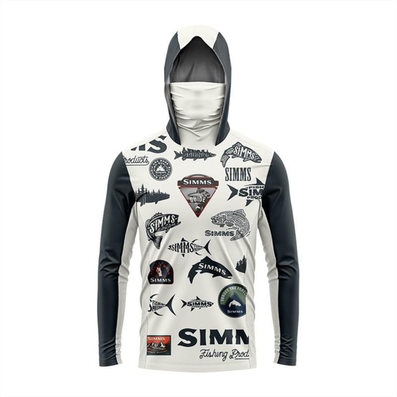 Mens UV Protection Long Sleeve Hooded Fishing Shirt With Face Cover Quick Dry Breathable Outdoor Sports Jersey