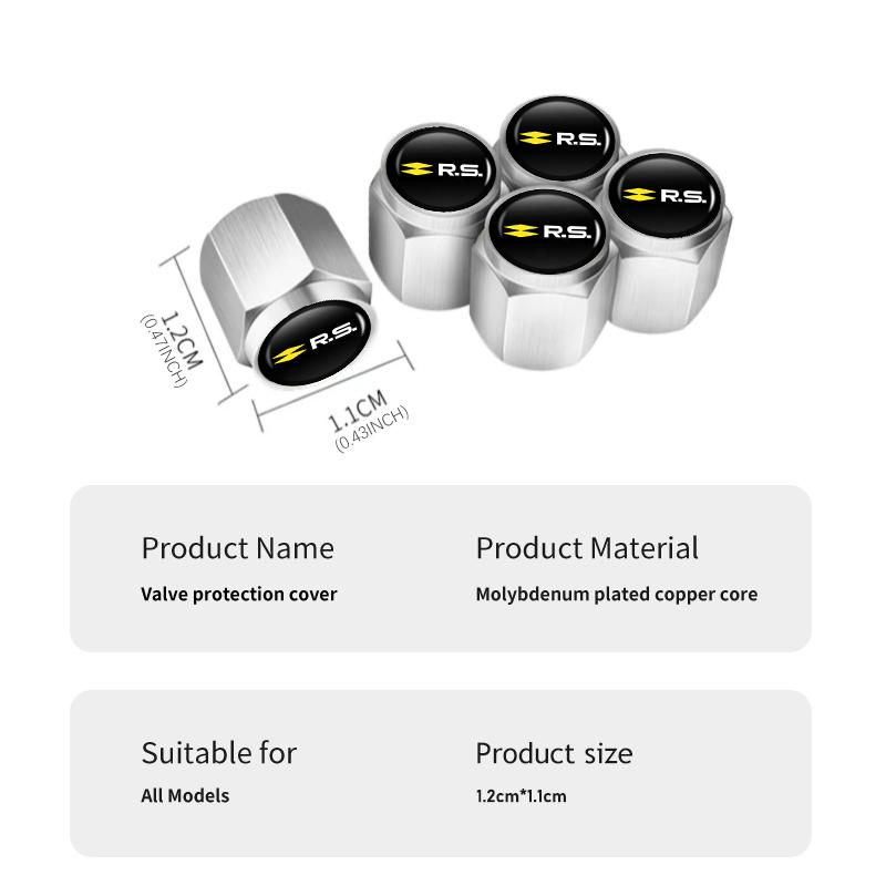 5pcs Car Wheel Tire Valve Protection Cap Theftproof Tyre Stem For Renault RS Clio Scenic Logan Megane Koleos Sandero Safrane AA20