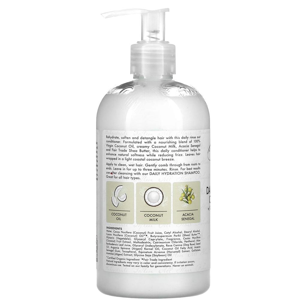 SheaMoisture 100% кокосовое масло первого отжима, кондиционер для ежедневного увлажнения, для всех типов волос, 13 жидких унций (384 мл)