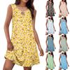 Women's Summer Fashion Tank Dress A-Line Sleeveless Casual Floral/Solid Pocket Dress