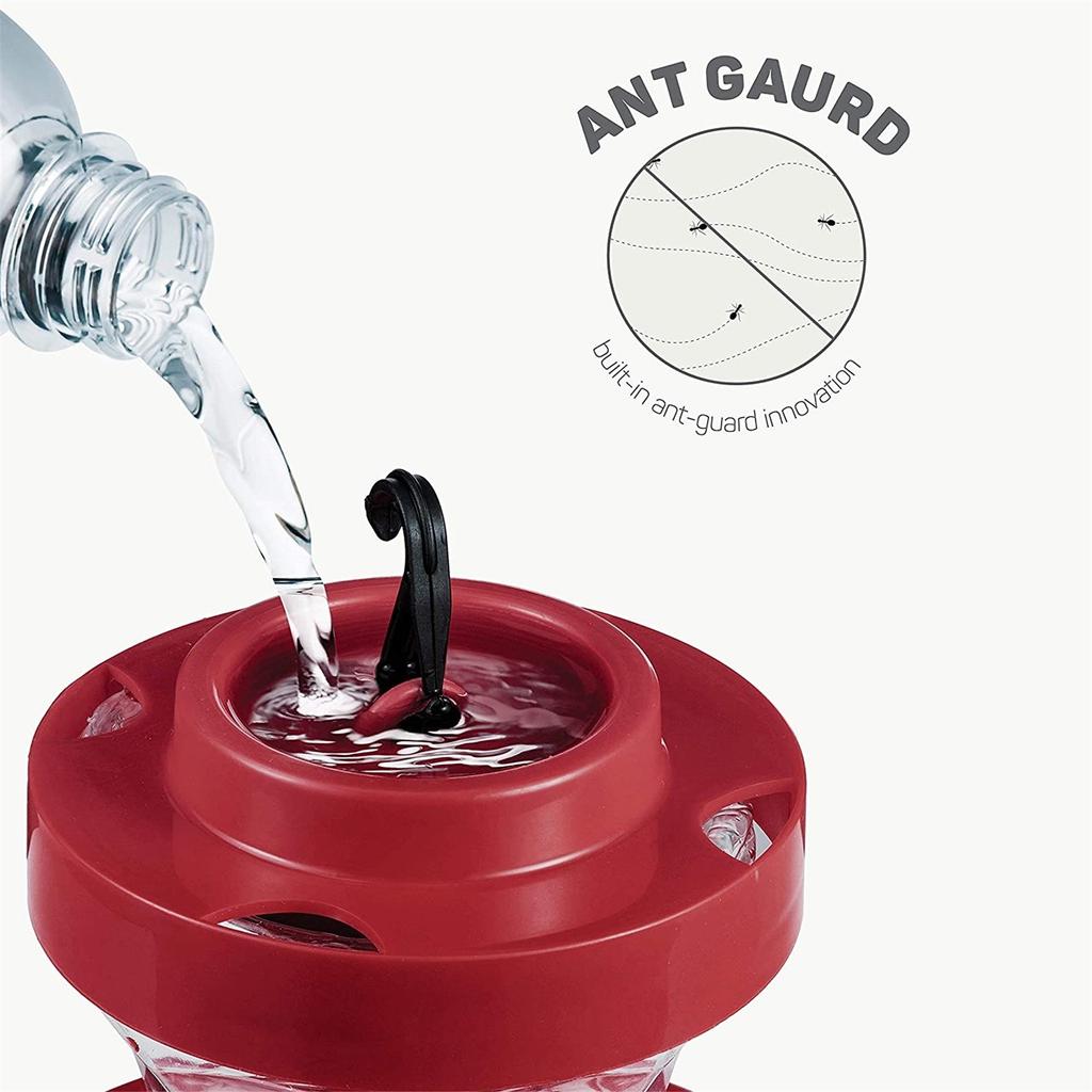 Уличная кормушка для колибри First Nature, защищенная от пчел кормушка для колибри, встроенный муравьиный щит, круглый окунь, широкий рот