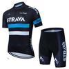 New Strava Cycling Suit Men's Outdoor Sports Cycling Short Sleeve Strap Shorts Set