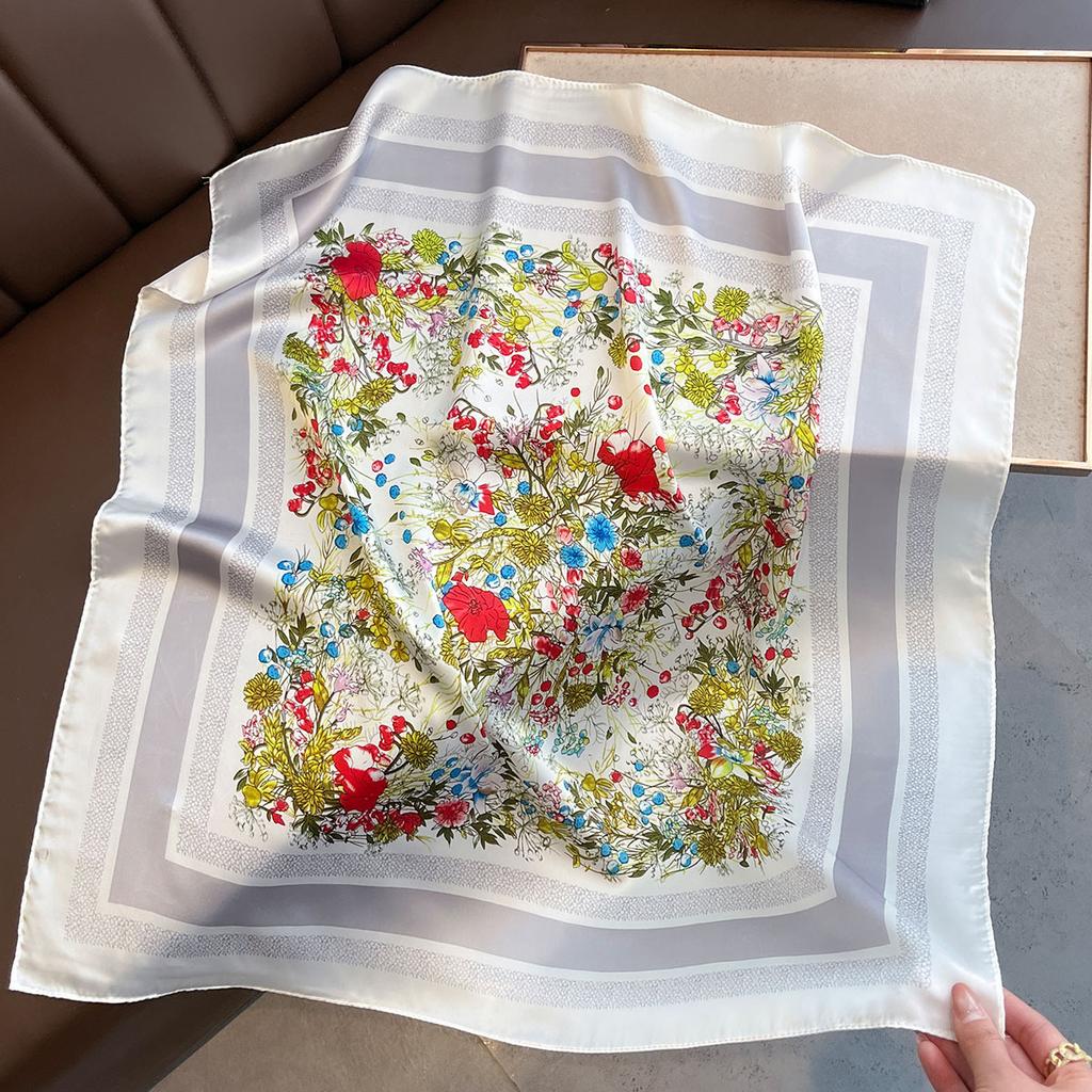 Age-reducing Printing Small Square Scarf In Spring and Summer New Professional Neck Protection Professional Shawl Light Luxury Sun Protection