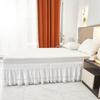 Practical Elastic White Fringed Bed Skirt Ruffled Stretchable Under-bed Covering Skirt Dust-proof Romantic Bedspread Hotel