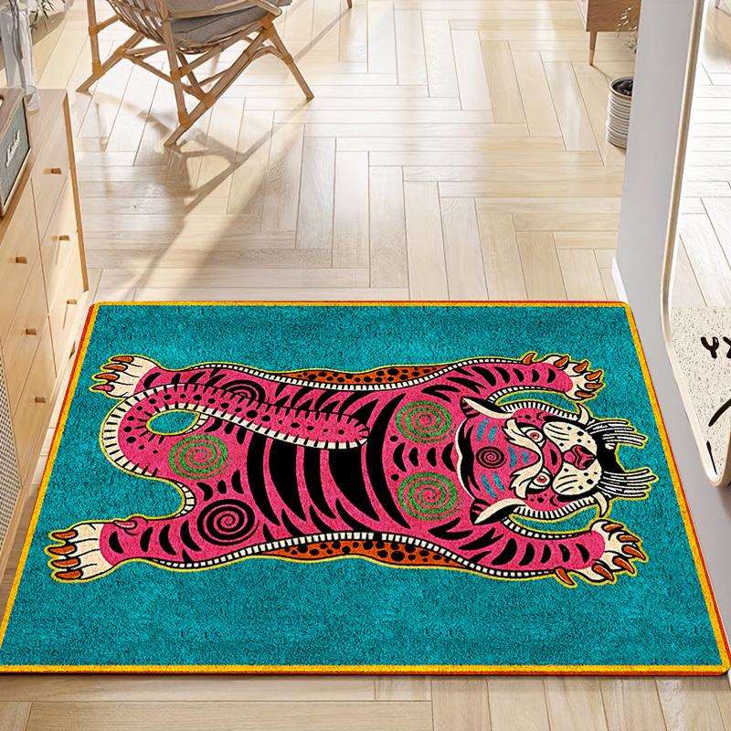 Ретро Коврик для двери 'Добро пожаловать' с рисунком Коврики для кухни Ванной Комнаты Клетчатый Бордюр Спальни Домашний Декор Ковер