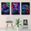 3pcs Vibrant Neon Game Console Canvas Art Print Set - Frameless, Colorful Gaming Wall Decor for Living Room, Bedroom, Office, Ki