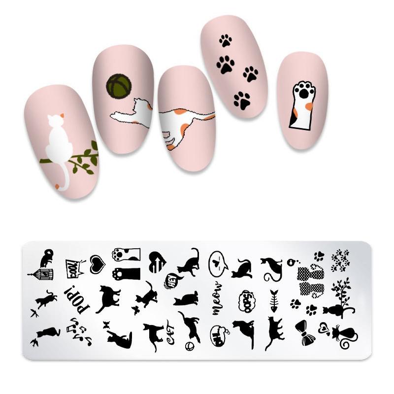 Прочная металлическая пластина для стемпинга ногтей с различными узорами для нейл-арта - 12 x 4 см