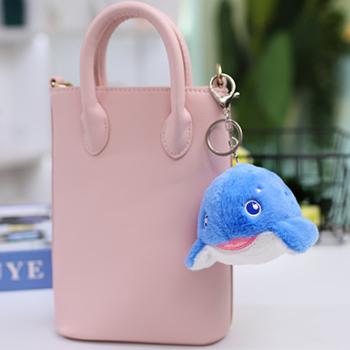 Soft Sea Animal Plush Keychain, 5 Pack Ocean Marine Stuffed Animals Keyring Decor, Dolphin Shark Orca Seal Beluga Gifts