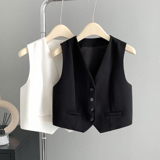 Женский жилет, жилет, винтажный, без рукавов, нарядный костюм, повседневный, на пуговицах, с V-образным вырезом, смокинг, жилет для повседневной носки, офиса, свиданий, улицы