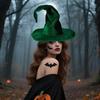 Witch Hat Velvet Surface Festive Ambience Enhancer Stage Show Witch Hat Versatile Accessory Halloween Decor