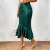 Shiny Women's Mid-Waist Temperament Fishtail Skirt with Sparkly Personality