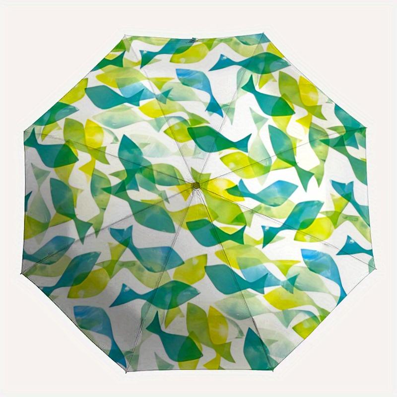 1pc Fish Pattern Automatic Umbrella - 8-Rib Foldable Design, Outdoor Adventures, and Family Celebrations yy250829055