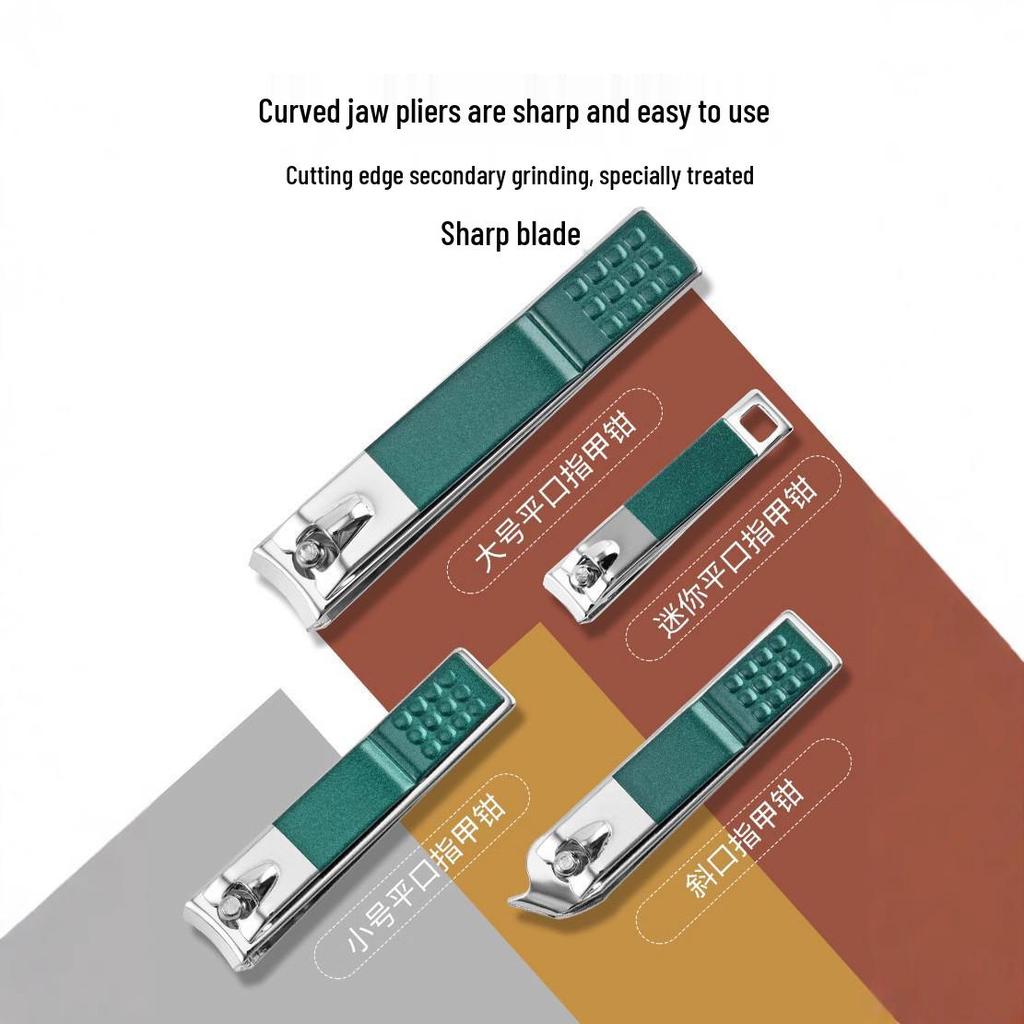 Набор для маникюра из 18 предметов темно-зеленого цвета со скошенными кусачками для ногтей