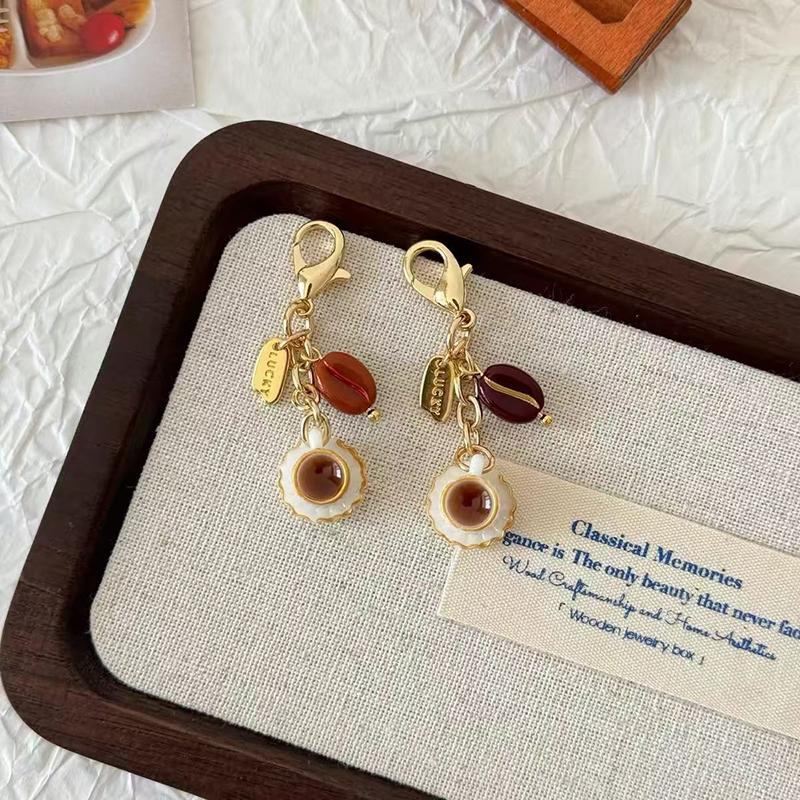 Творческий уникальный пончик хлеб кофе телефон брелок ремешок кулон шнурок имитация еды игрушки брелок сумка аксессуары подарок