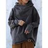 Women's Vintage Hooded Pullover Loose Plus Size Long Sleeve Top