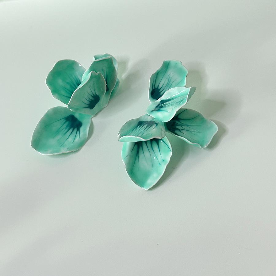 Красочные серьги с эмалью и цветочной глазурью для женщин, европейские и американские индивидуальные преувеличенные романтические ювелирные аксессуары