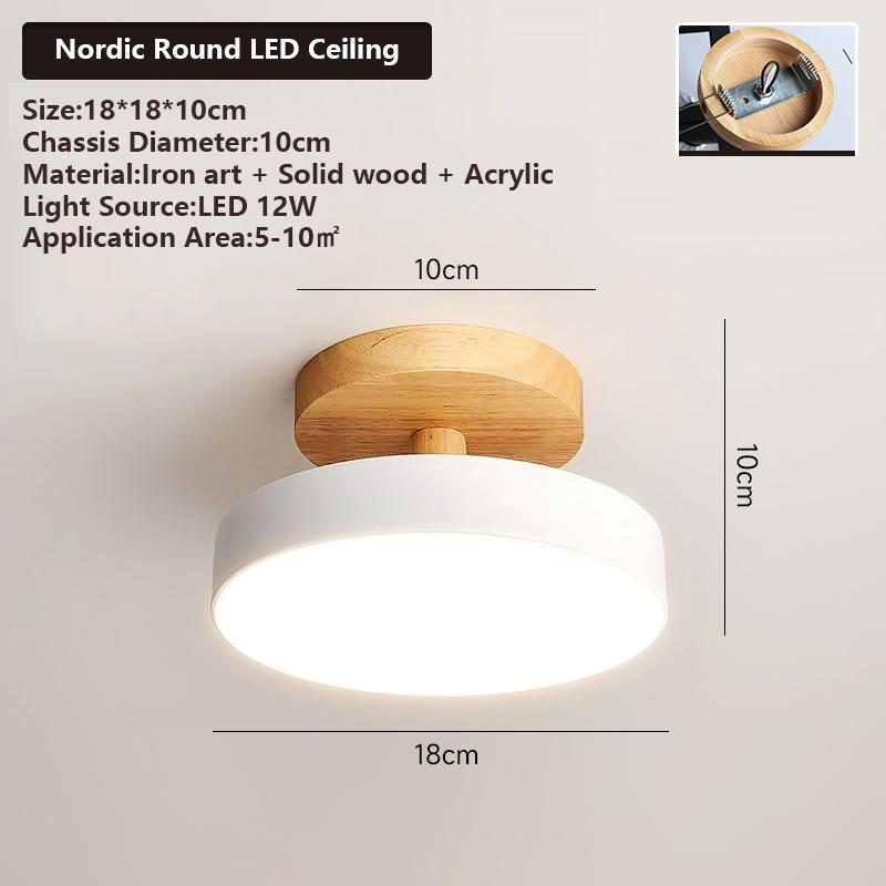 IRALAN Nordic Round Led Ceiling Light Lustre Light Ceiling Lamp Home Bedroom Lighting for Study Corridor Home Decor Fixtures
