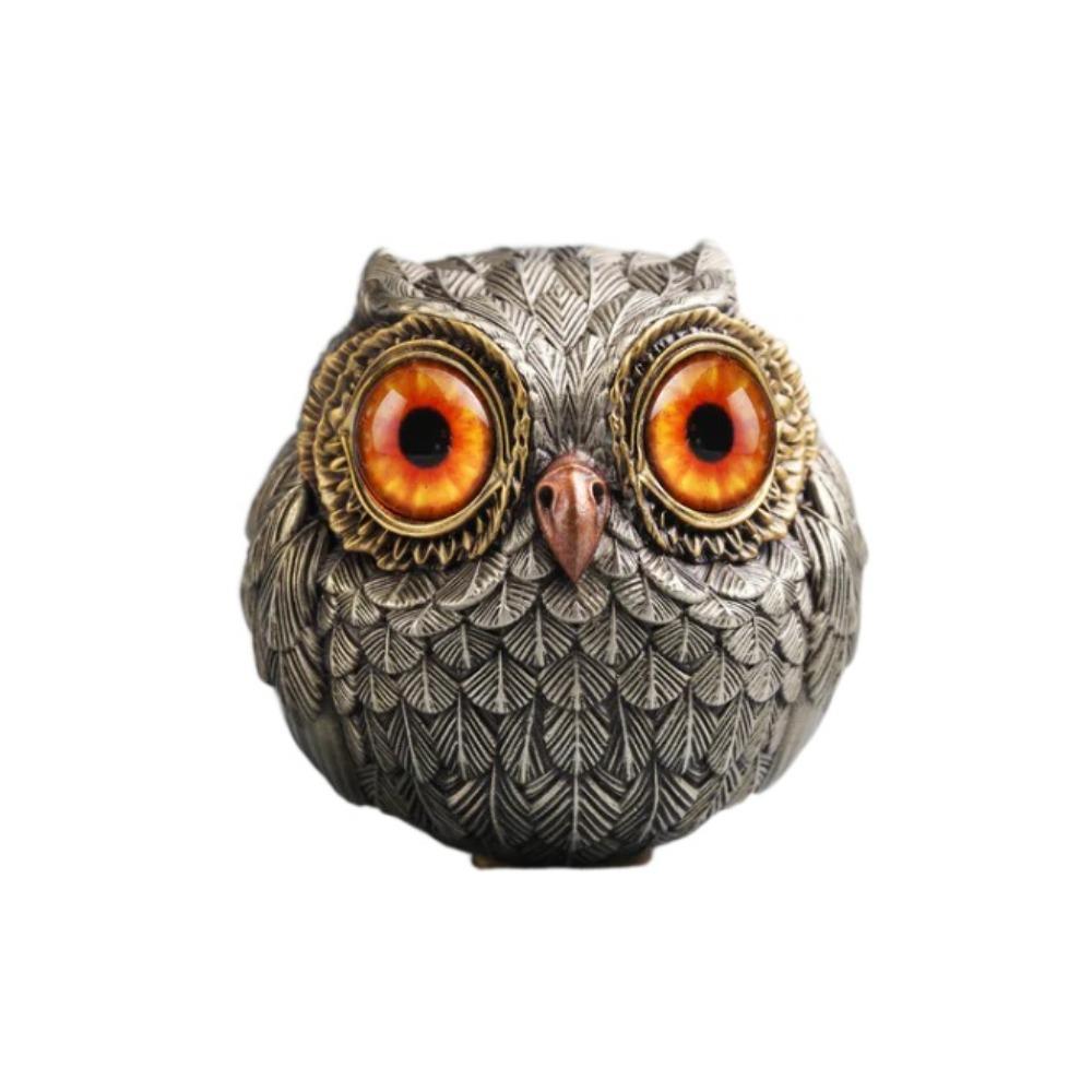 Lucky Owl Owl Mini Statue Realistic Owl Ornament Creative Owl Figurine Beads  Desktop Decoration