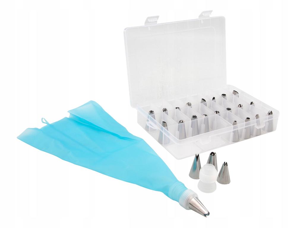 DECORATOR SET OF CAKE DECORATION TIPS 24 pcs + PASTRY SLEEVE