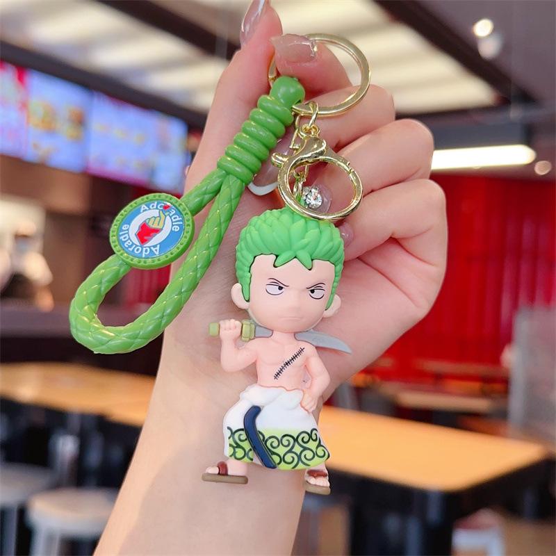 Cartoon One Piece Keychain: PVC Figurine Charm for Bags & Cars, Cute Gift