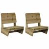 VidaXL Chaises de jardin lot de 2 60x64x70,5 cm bois de pin imprégné, siège de jardin, chaise d'extérieur, chaise de balcon, 859316